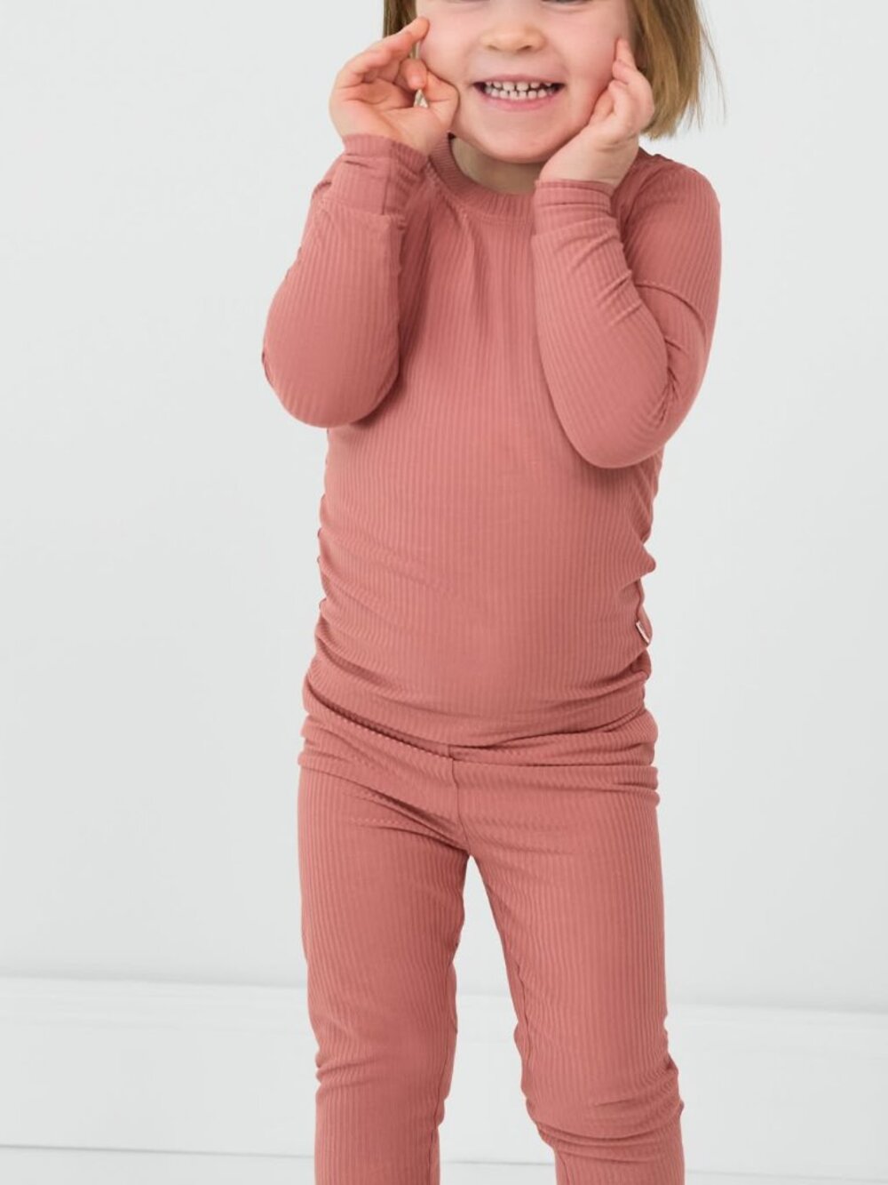 Little Sleepies Clay Ribbed Two-Piece Pajama Set 2T